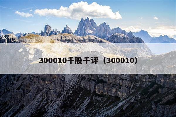 300010千股千评（300010）