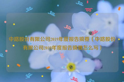 中路股份有限公司2019年度报告摘要（中路股份有限公司2019年度报告摘要怎么写）