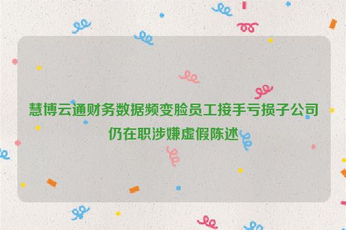 慧博云通财务数据频变脸员工接手亏损子公司仍在职涉嫌虚假陈述