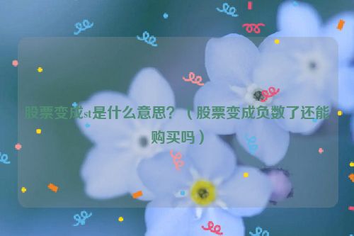 股票变成st是什么意思？（股票变成负数了还能购买吗）