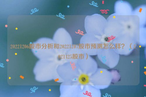 20221206股市分析和20221207股市预测怎么样？（2021425股市）