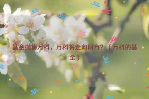 基金抛售万科，万科将走向何方？（万科的基金）